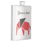 黒と赤のトレンディー象の記号デザイン フラスク (右)