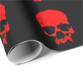 黒と赤のドクロ ラッピングペーパー (ロールコーナー)