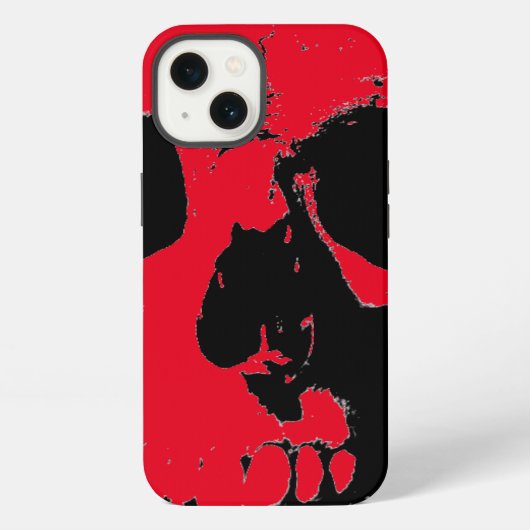 黒と赤のドクロ iPhoneケース (裏面)