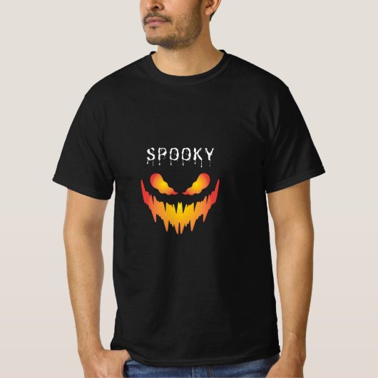 黒と赤のハロウィーンTシャツ Tシャツ (正面)
