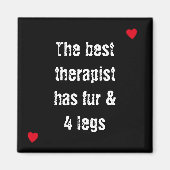 黒と赤のハートとペット引用文 マグネット (正面)