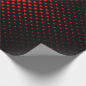 黒と赤のハーフトーンハートパターン ラッピングペーパー (角)