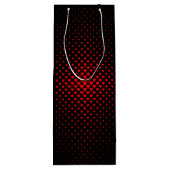 黒と赤のハーフトーンハートパターン ワインギフトバッグ (裏面)