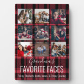 黒と赤のバッファローのプレイドパーソナライズされた9写真 フォトプラーク (正面)