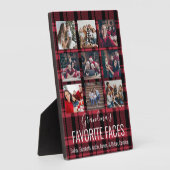 黒と赤のバッファローのプレイドパーソナライズされた9写真 フォトプラーク (側面)