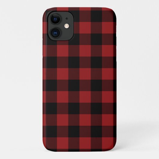 黒と赤のバッファロープレイドチェックiPhoneケース Case-Mate iPhoneケース (裏面)
