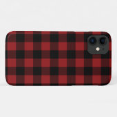 黒と赤のバッファロープレイドチェックiPhoneケース Case-Mate iPhoneケース (裏面(横))
