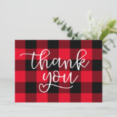 黒と赤のバッファロープレイドハート サンキューカード (スタンド正面)