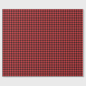 黒と赤のバッファロー格子縞のチェックパターン ラッピングペーパー (フラット)