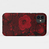 黒と赤のバラのフラクタル電話ケース Case-Mate iPhoneケース (裏面(横))