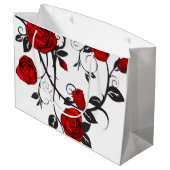 黒と赤のバラ ラージペーパーバッグ (裏面アングル)