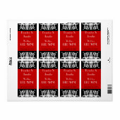 黒と赤のバロック結婚のミニワインラベル ラベル (フルシート)