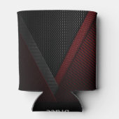 黒と赤のパターンあなたの名前を追加花婿介添人 缶クーラー (裏面)