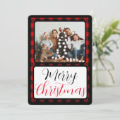 黒と赤のビュッロ・プレイド・クリスマス シーズンカード (スタンド正面)