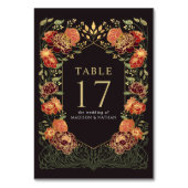 黒と赤のファンタジー魅惑庭園の結婚式 テーブルナンバー (正面)