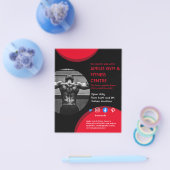 黒と赤のフォトジムパーソナルトレーナーフィットフライヤー チラシ (シングル)