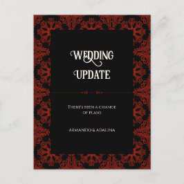 黒と赤のフローラの結婚延期 ポストカード