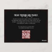 黒と赤のフローラの結婚延期 ポストカード (裏面)