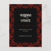 黒と赤のフローラの結婚延期 ポストカード (正面)
