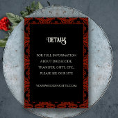 黒と赤のフローラゴシックのダークエレガントな結婚式 エンクロージャーカード