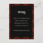 黒と赤のフローラゴシックのダークエレガントな結婚式 エンクロージャーカード (正面)