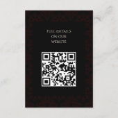 黒と赤のフローラゴシックのダークエレガントな結婚式 エンクロージャーカード (裏面)