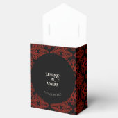 黒と赤のフローラゴシックのダークエレガントな結婚式 フェイバーボックス (オープン)