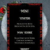 黒と赤のフローラゴシックのダークエレガントな結婚式 メニュー