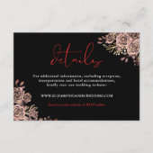 黒と赤のフローラバラゴシック結婚の詳細 エンクロージャーカード (正面)