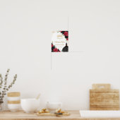 黒と赤のフローラプリンセスキンセアニラウェルカム ポスター (キッチン)