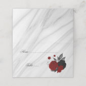 黒と赤のフローラ大理石座席表 プレイスカード (外部開封)