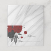 黒と赤のフローラ大理石 プレイスカード (外部開封)