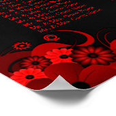 黒と赤のフローラ10のテー結婚ブルの座席表 ポスター (角)