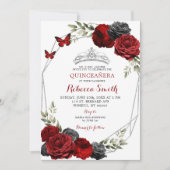 黒と赤のブルゴーニュバラクラウンキンセアニラ 招待状 (正面)