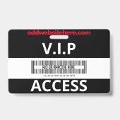 黒と赤のプレスパス カスタム名 従業員 バッジ (裏面)