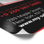 黒と赤のヘアサロン、ヘアドレッサー(光沢) ポスター (コーナー)