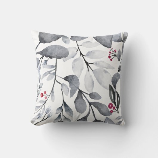 黒と赤のホリーを独自の色に変更 クッション (正面)