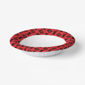 黒と赤のポピーの花フローラエッジ ペーパーボウル (傾斜あり)