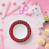 黒と赤のポピーの花フローラエッジ ペーパーボウル (パーティー)