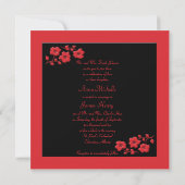 黒と赤のポピーモノグラム招待状 招待状 (裏面)