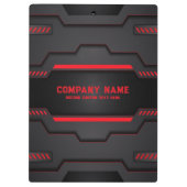 黒と赤のメタリック幾何デザイン クリップボード (裏面)