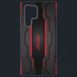 黒と赤のメタリック幾何デザイン SAMSUNG GALAXY S22 ULTRAケース<br><div class="desc">黒と赤のメタリックの幾何学的デザインの画像。モダン男らしデザイン</div>