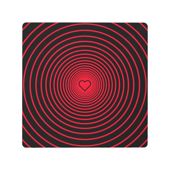 黒と赤のメタルプリント(ハートカラーカスタム) メタルプリント (正面)