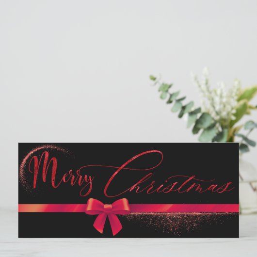 黒と赤のモダンクリスマスギフト証書 (スタンド正面)