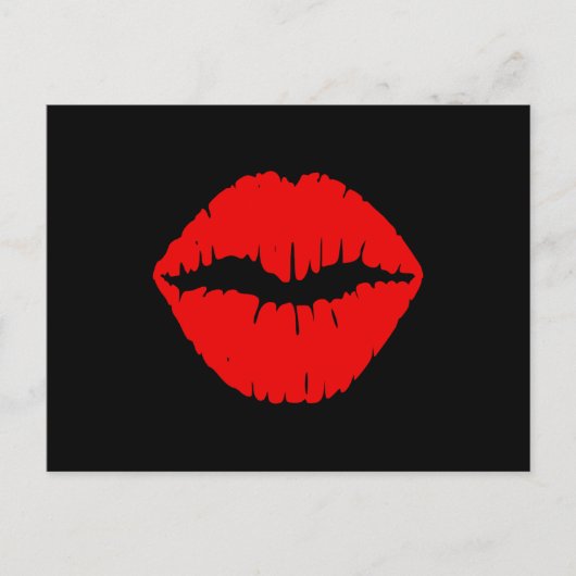 黒と赤のリップスティック ポストカード (正面)