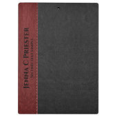 黒と赤のレザーフェイクの質感 クリップボード (裏面)