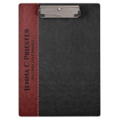 黒と赤のレザーフェイクの質感 クリップボード (正面)