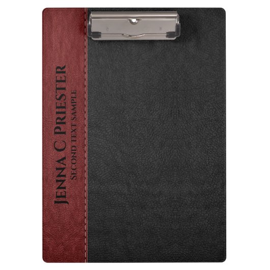 黒と赤のレザーフェイクの質感 クリップボード (正面)