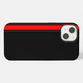 黒と赤のレーシングストライプ iPhoneケース (裏面横)
