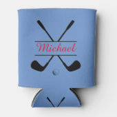 黒と赤のロスタイリッシュゴと名前ゴルフプレーヤー 缶クーラー (正面)